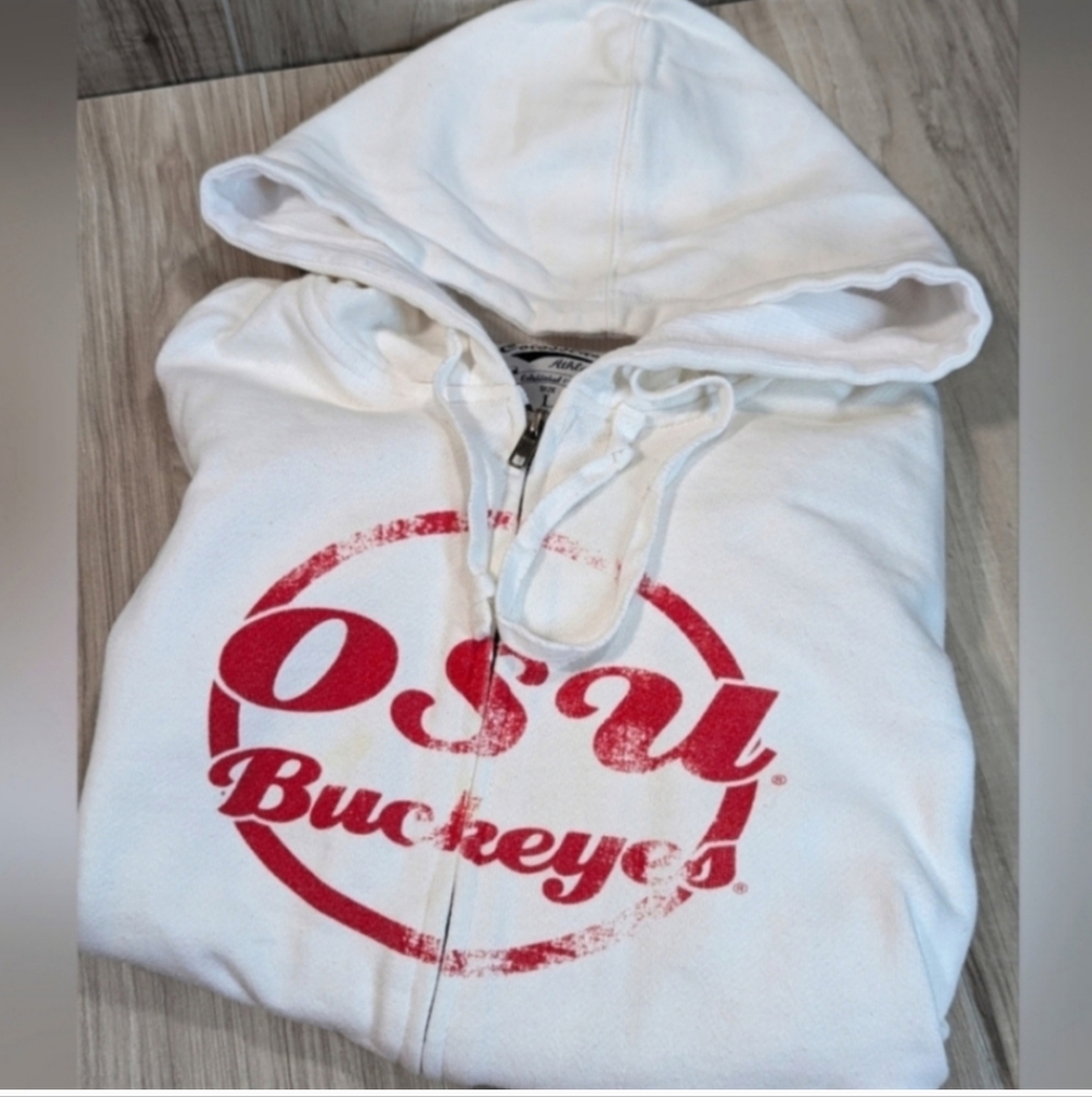 Y2K OHIO STATE Sweatshirt Women's Size Large Cropped Hoodie OSU Buckeyes